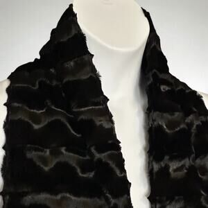 Doncaster Faux Mink Winter Scarf Black Sheared Velvet Texture Wrap Evening Chic